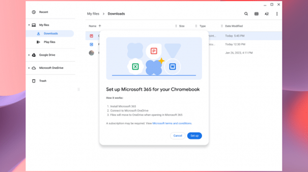Nachdem Microsoft die Google-Konkurrenz lange mit Ignorieren strafte, bewegt sich der Konzern nun: Die 365-Anwendungen und OneDrive erscheinen für Chrome OS.